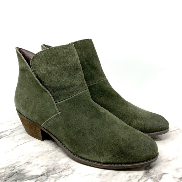 me too Shoes - Me Too Zale Green Suede Slip On Ankle Boot 10 bohemian classic casual